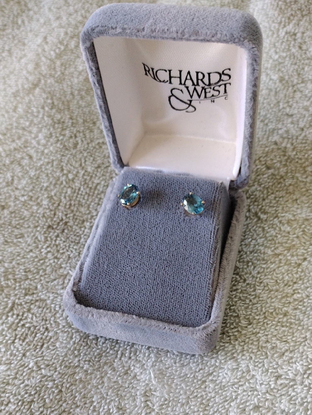 Aqua Blue Stud Earrings